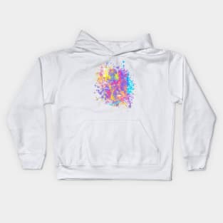Abstract Vibrant Multicolor Brush Strokes and Splatters 2 Kids Hoodie